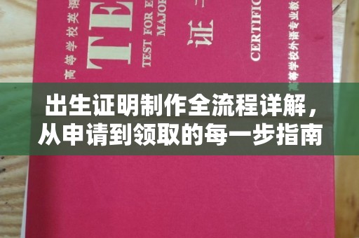 彭水出生证明制作全流程详解，从申请到领取的每一步指南